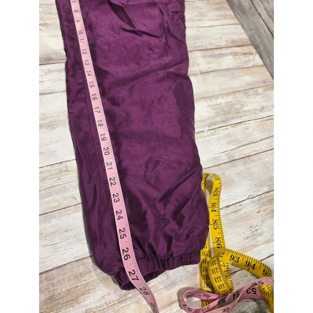 Silk Exchange Purple Quilted Silk Tracksuit Set Jacket Small Pants Medium